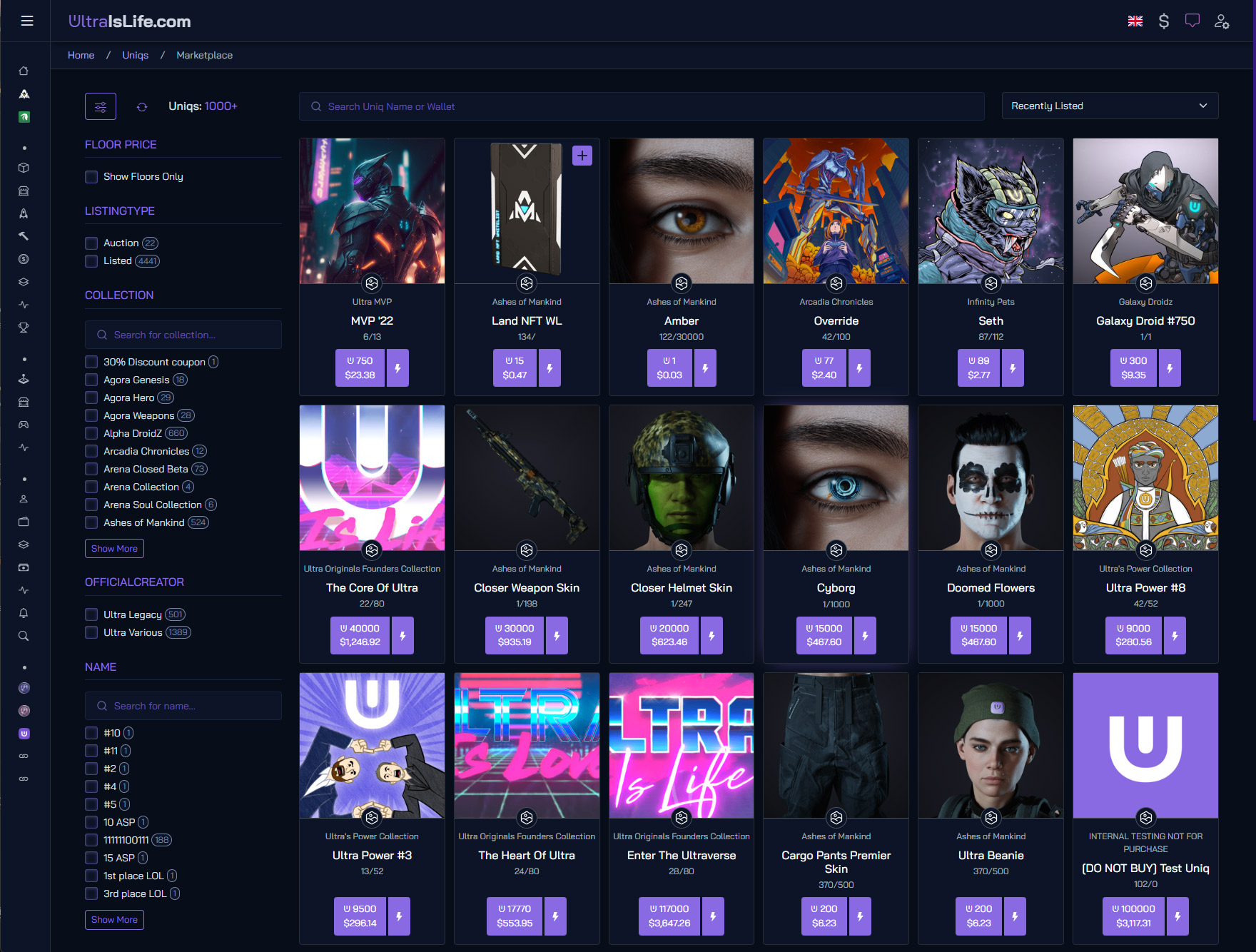 Ultra Marketplace with Search
